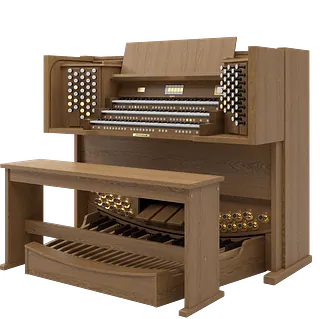 Stort Ecclesia kirkeorgel med ornamenterte piper